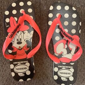 Havaianas Kids Minnie Mouse Flip Flops - Black and Red